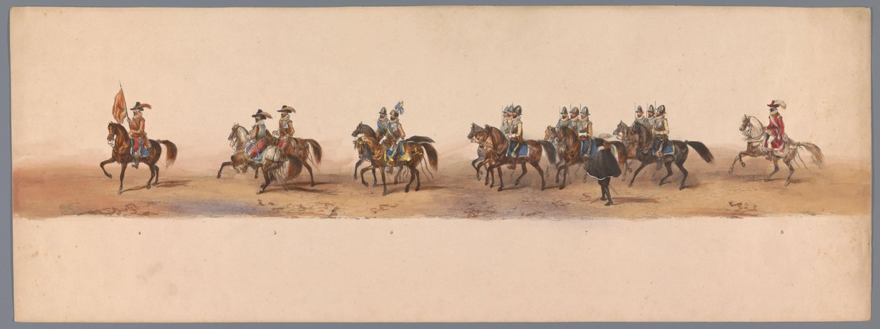 Historisk prosesjon ved det andre hundreårsjubileet for Utrecht University of Applied Sciences, 1836 (plate 2) De nederlandske hærenes innflyging til Oostende, 3. juli 1600, dagen etter seieren ved Nieuwpoort; i henhold til kostymefremstillingen gitt av H  av Victor Adam