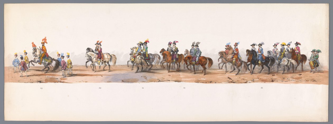 Historisk prosesjon ved det andre hundreårsjubileet for Utrecht University of Applied Sciences, 1836 (plate 8) De nederlandske hærenes innflyging til Oostende, 3. juli 1600, dagen etter seieren ved Nieuwpoort; i henhold til kostymefremstillingen gitt av H  av Victor Adam