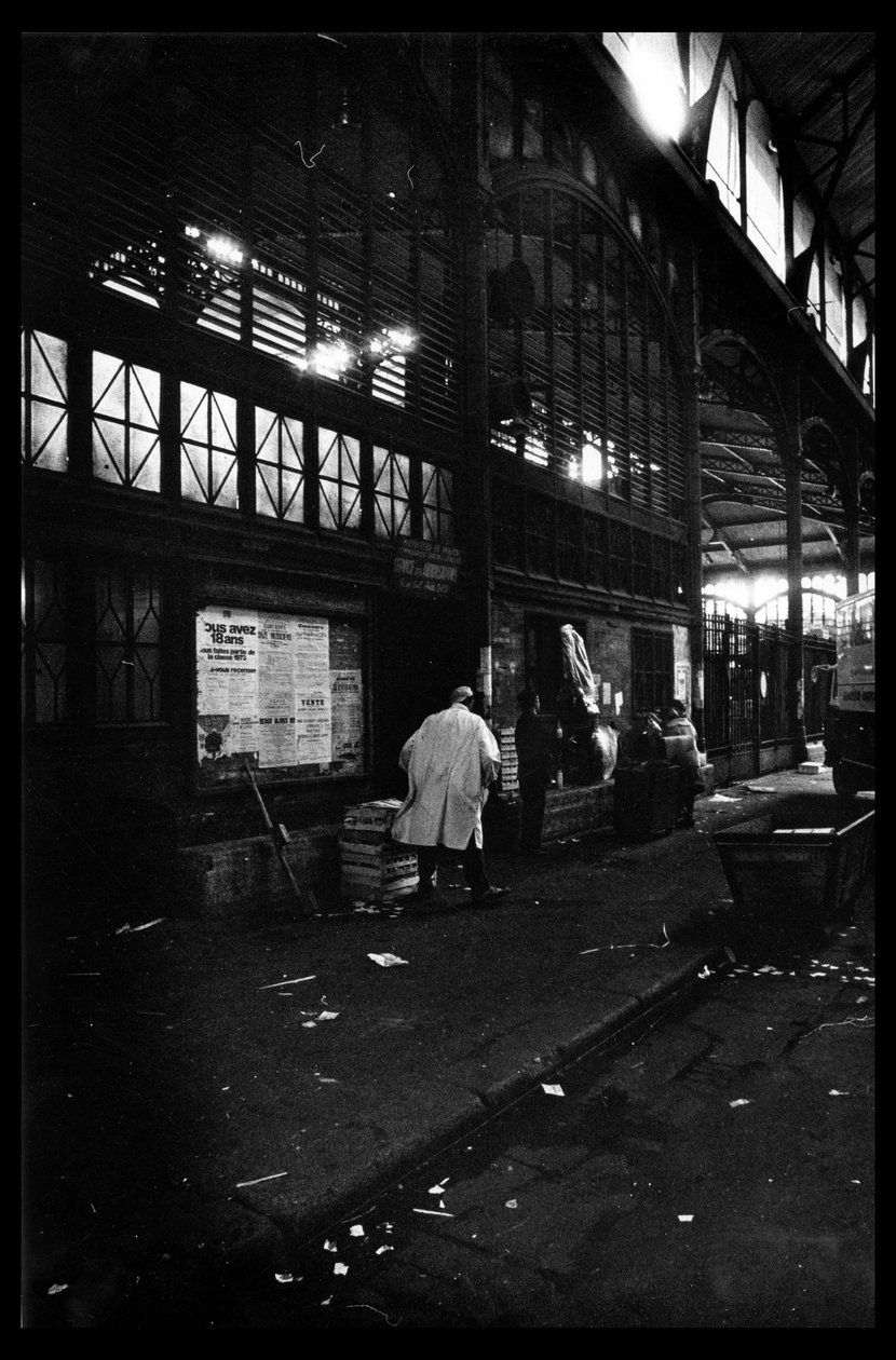 Les halles de Paris like før rivingen av august 1971 (s/hvitt-bilde) av Victor Baltard