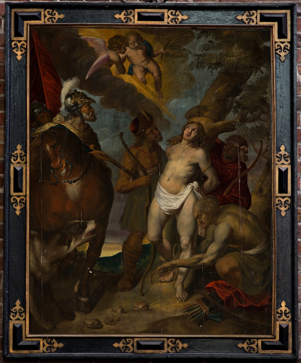 Sognekirke (Parochiekerk Sint-Walburga). Maleri.Victor Boucquet (?). Sankt Sebastian. Olje på panel. av Victor Boucquet