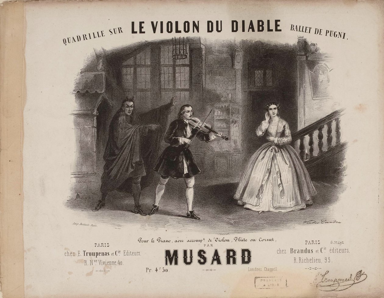 Quadrille for Le Violon du Diable av Cesare Pugni, ca. 1849. av Victor Coindre