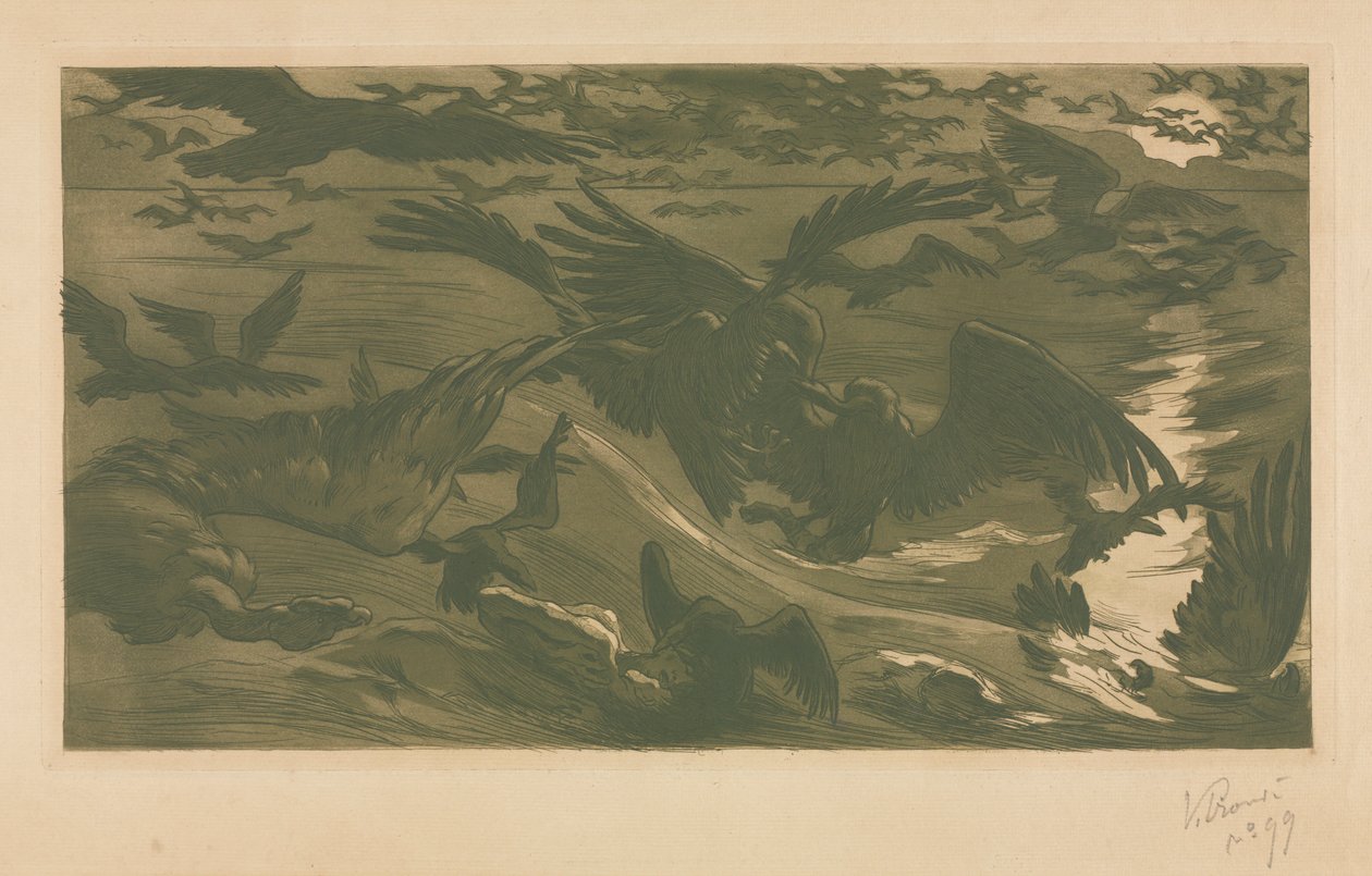 Rovfugler, 1893. av Victor Emile Prouve