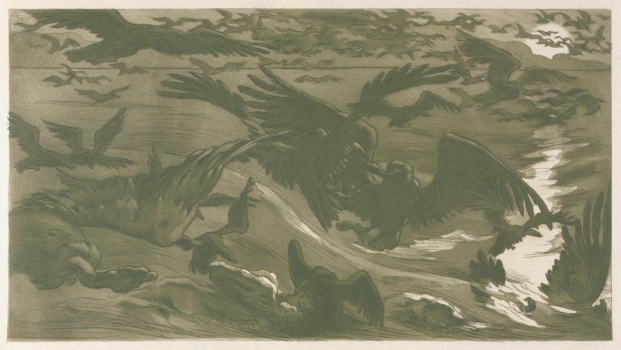 Rovfugler, 1893. av Victor Emile Prouve