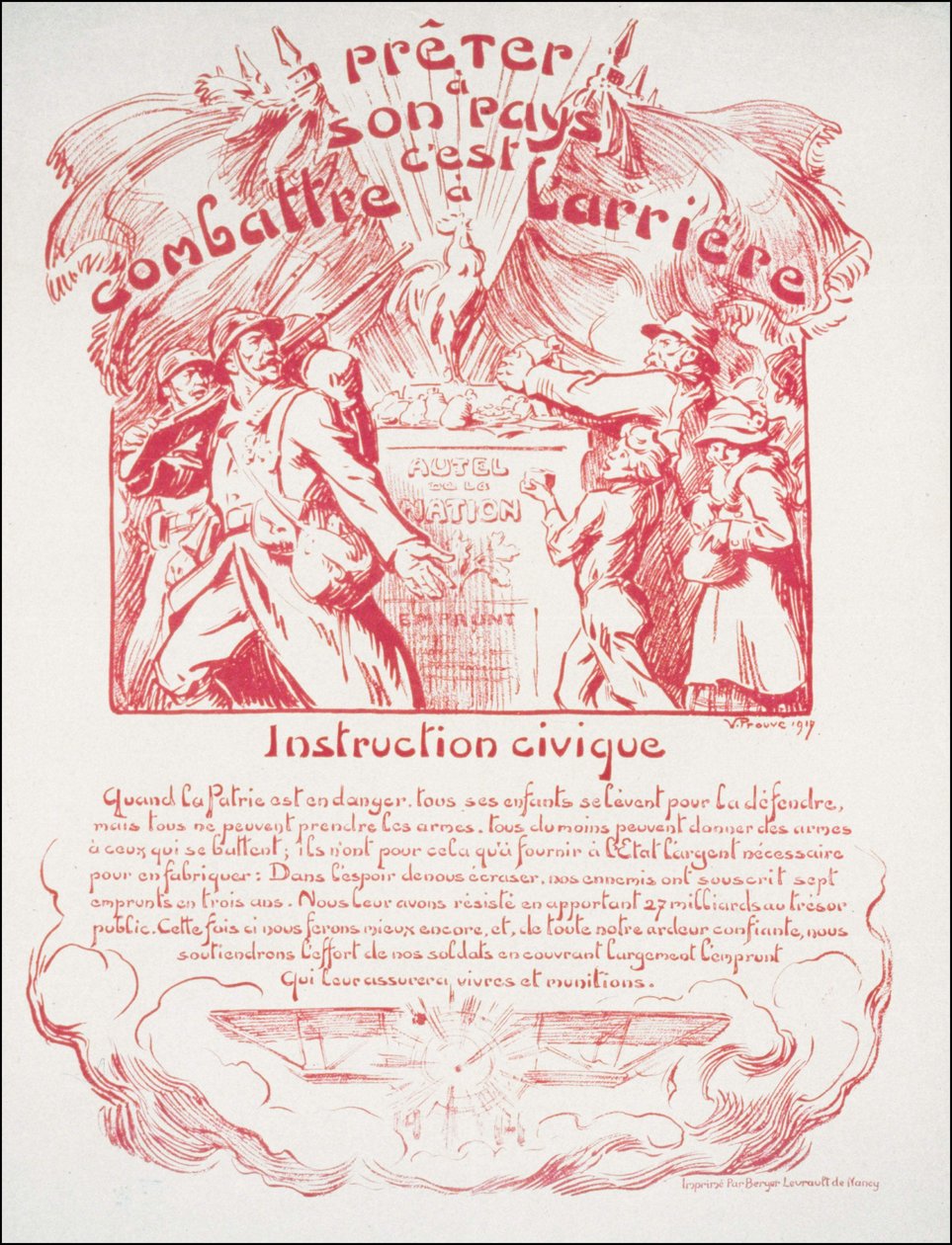 Lending your country is fighting behind - Civic Education. War Poster av Victor Emile Prouve