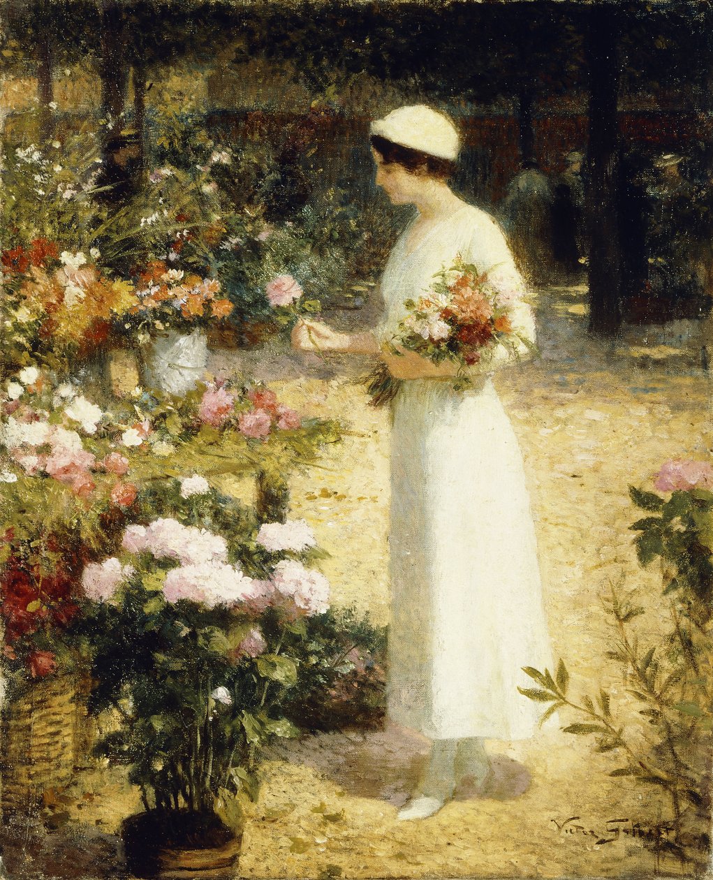På blomstermarkedet, av Victor Gabriel Gilbert
