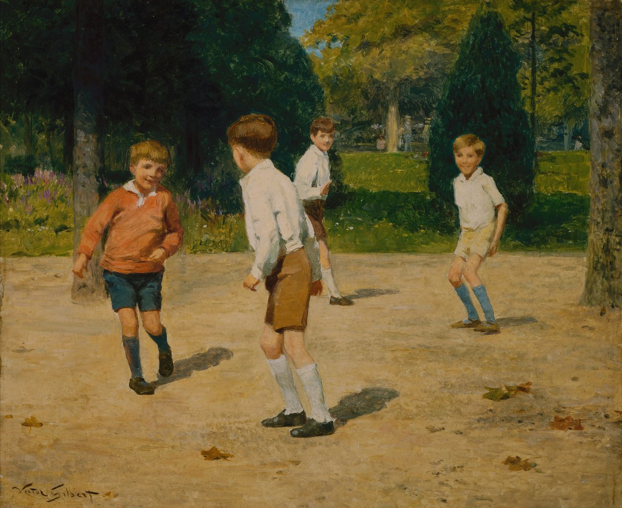 Boys Playing (olje på lerret) av Victor Gabriel Gilbert