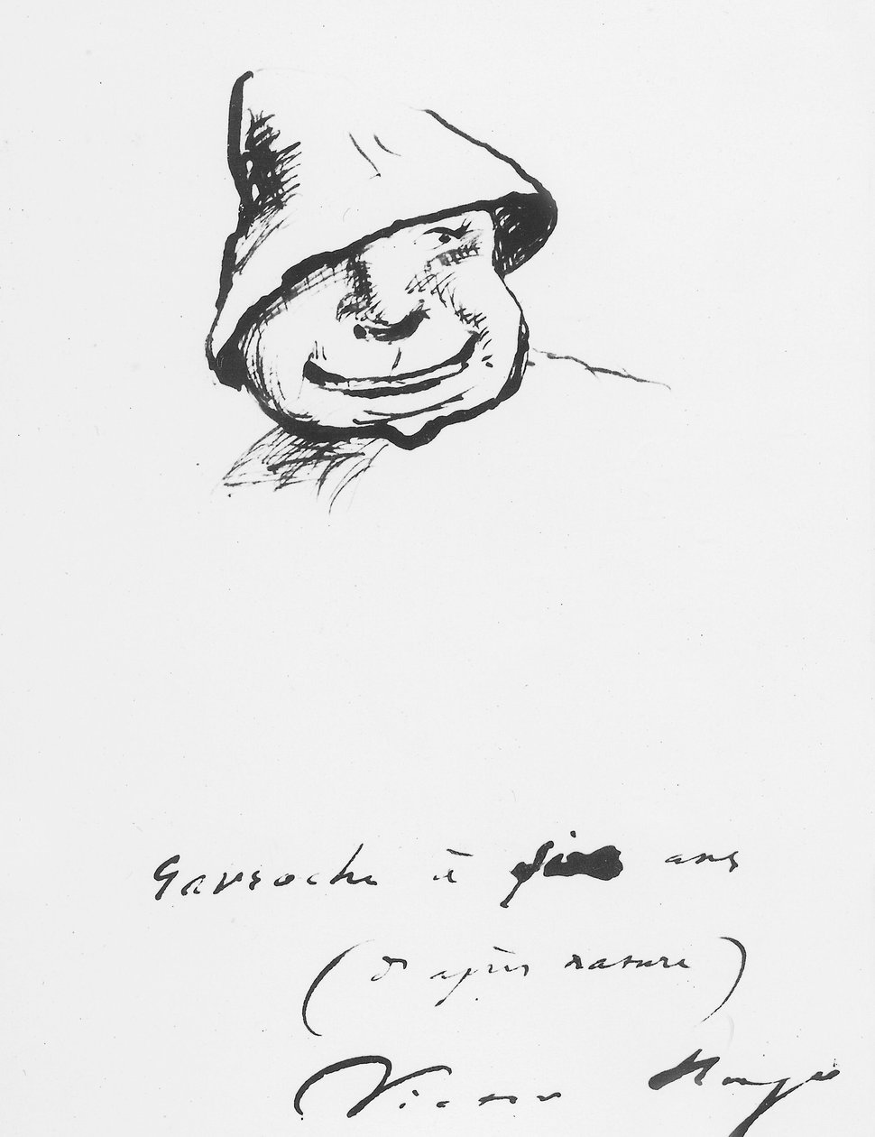 Gavroche på fem år, tegning av Victor Hugo av Victor Hugo