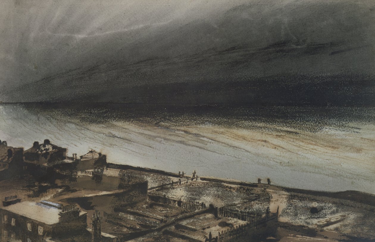 Marine-Terrace, Jersey, 1855 (kull, blyant og gouache på papir) av Victor Hugo