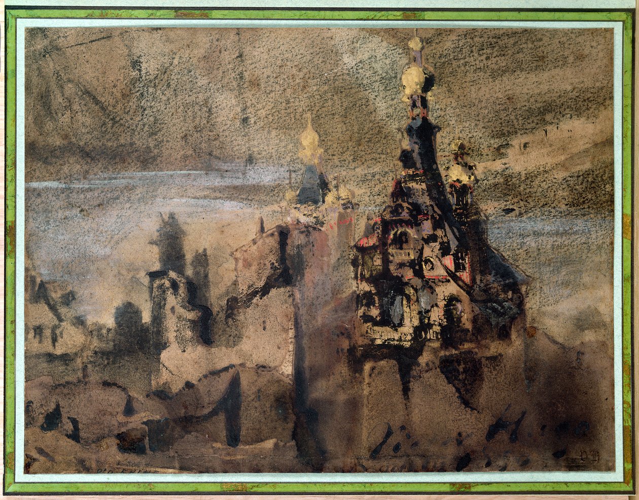 Memory of Spain, 1850 (blekkvask og gouache på papir) av Victor Hugo