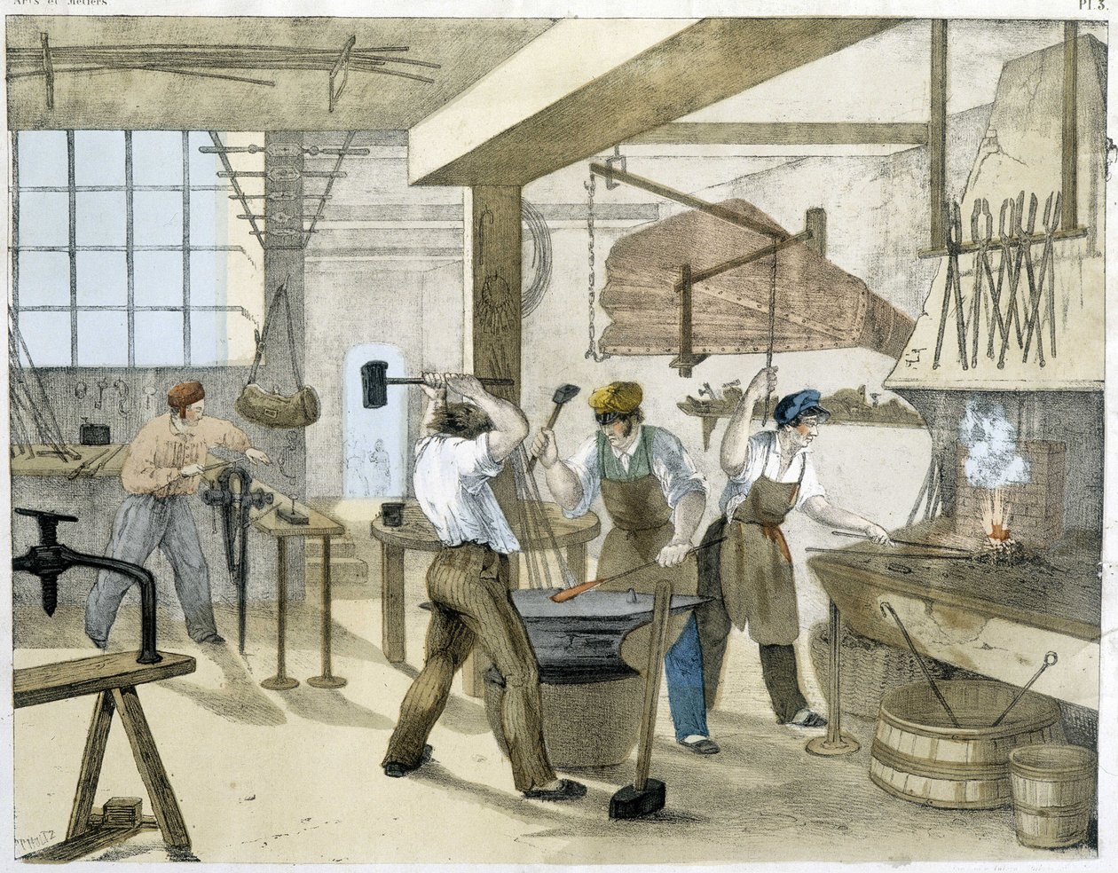 Låsesmeden, litho av Janson. 1800-tallet. av Victor Janson
