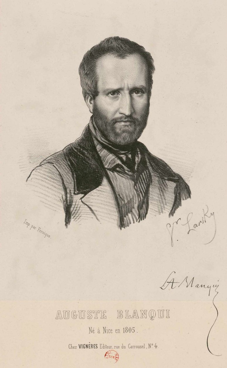 Portrett av Louis-Auguste Blanqui 1805-1881, 1849. av Victor Larsky