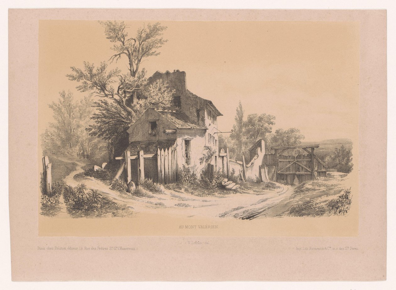 Boerderij op de Mont Valérien På Mont Valérien (tittel på objekt) av Victor Lefranc