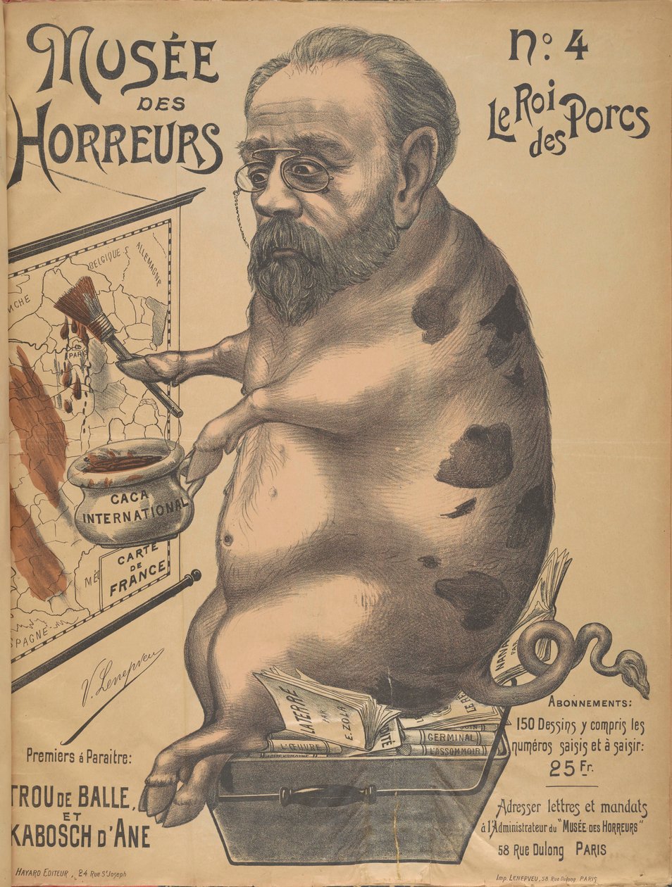 Museum of Horrors Gallery of Horrors: Émile Zola, 1899. av Victor Lenepveu