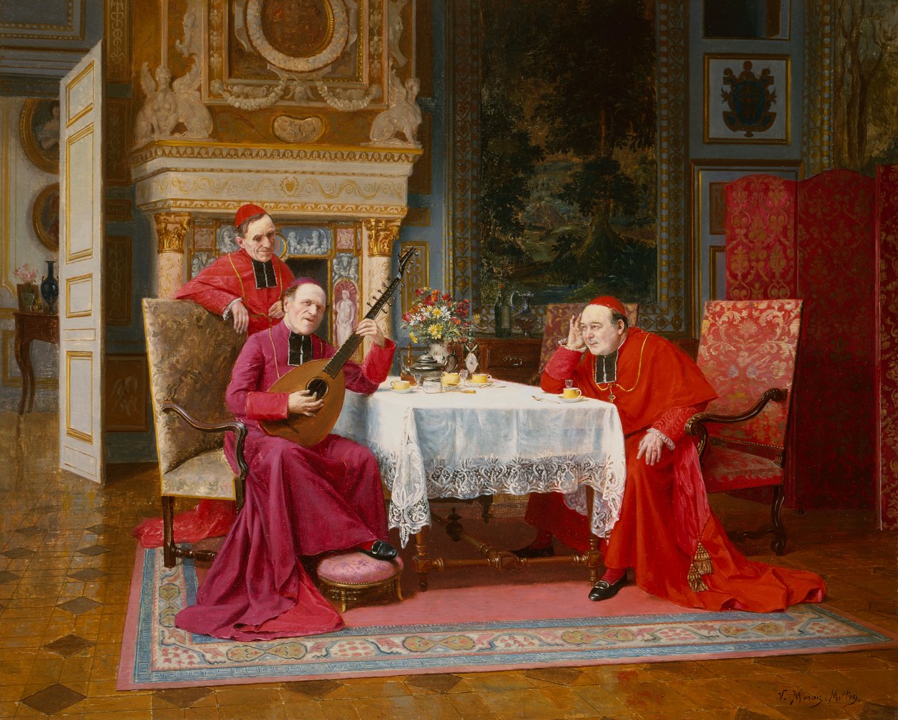 After Dinner Entertainment (olje på lerret) av Victor Marais Milton