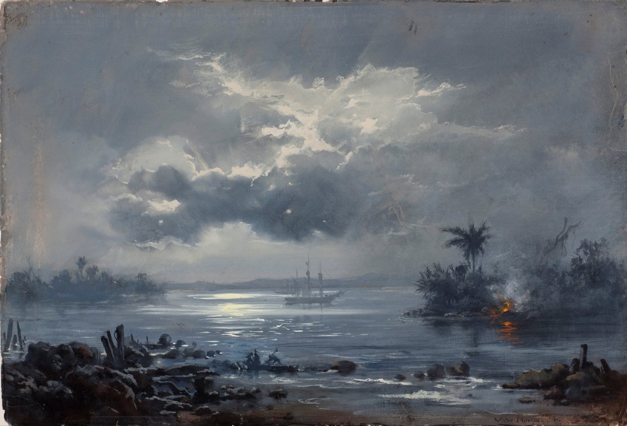 Studie for "Passage of Humaitá" av Victor Meirelles