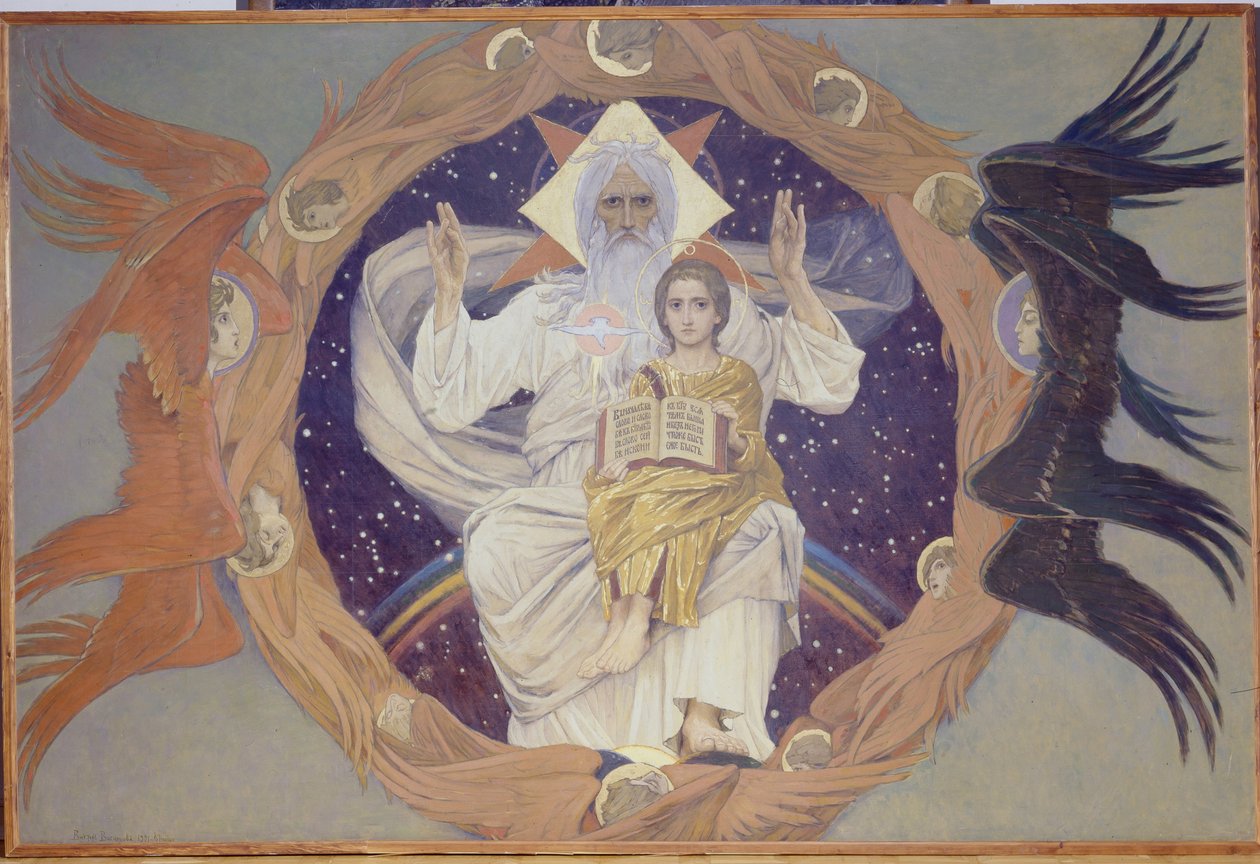 Holy Trinity, forberedende skisse for Alexander Nevsky-katedralen i Warszawa, 1907 av Victor Mikhailovich Vasnetsov