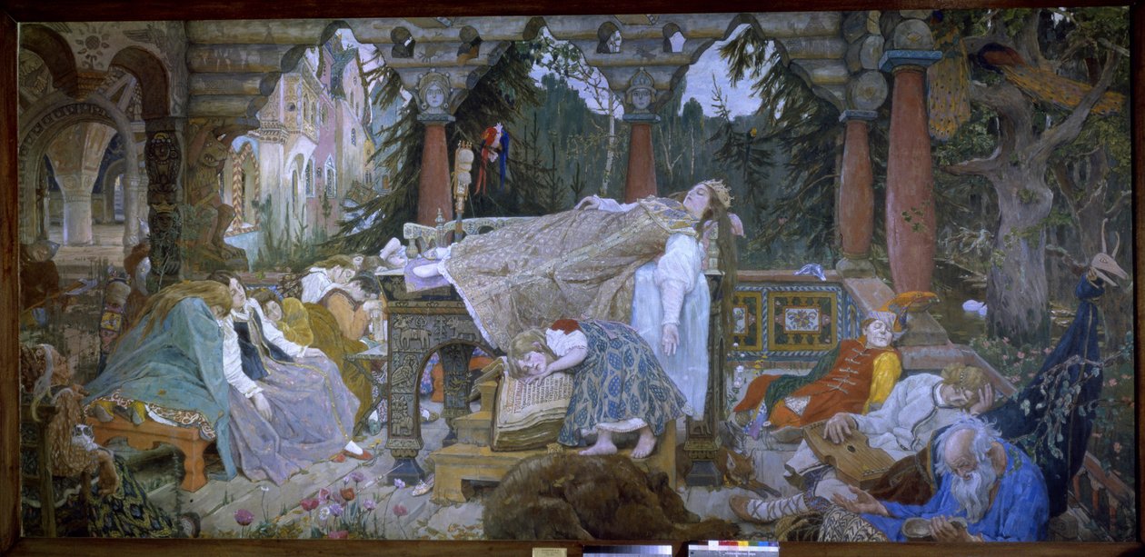Sleeping Beauty (Traditional Tale) - Sleeping Beauty - Maleri av Viktor Mikhaylovich Vasnetsov (1848-1926), olje på lerret av Victor Mikhailovich Vasnetsov