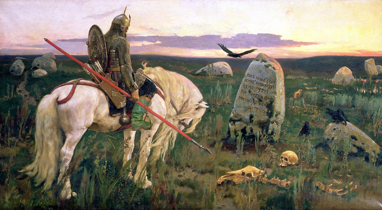 Ridderen ved korsveien, 1882 av Victor Mikhailovich Vasnetsov