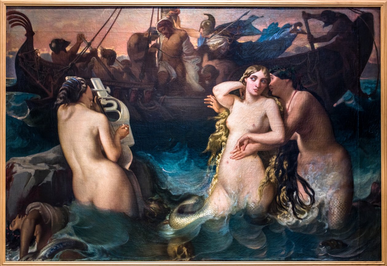 Ulysses og sirenene, før 1848 (olje på lerret) av Victor Mottez