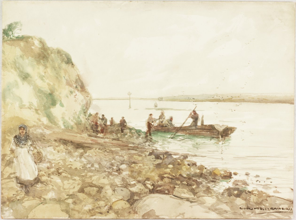 Fishing Coble (wc om bord) av Victor Noble Rainbird