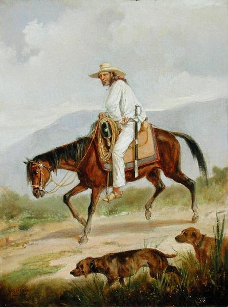Walking the Dogs (olje på lerret) av Victor Patricio de Landaluze