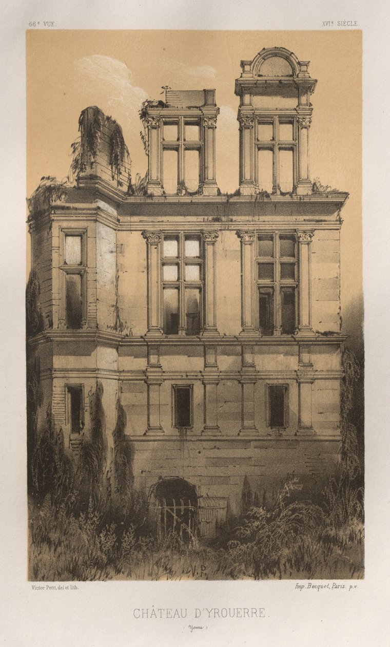 Pittoresk arkitektur eller monumenter fra det 15. århundre. Og XVI. Centuries: Slott i Frankrike fra det XV og XVI århundre: Pl. 66, Château D