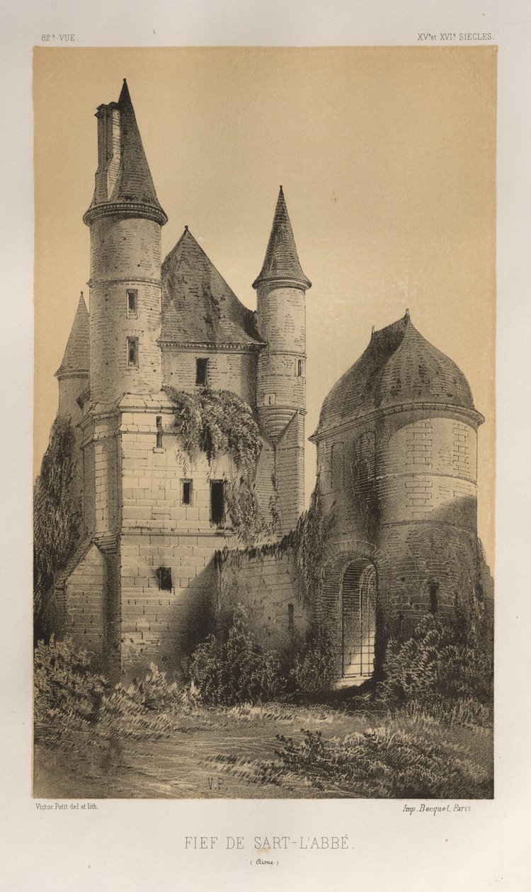 Pittoresk arkitektur eller monumenter fra det 15. århundre. Og XVI. Centuries: Slott i Frankrike fra det XV og XVI århundre: Pl. 82, Len Sart-l