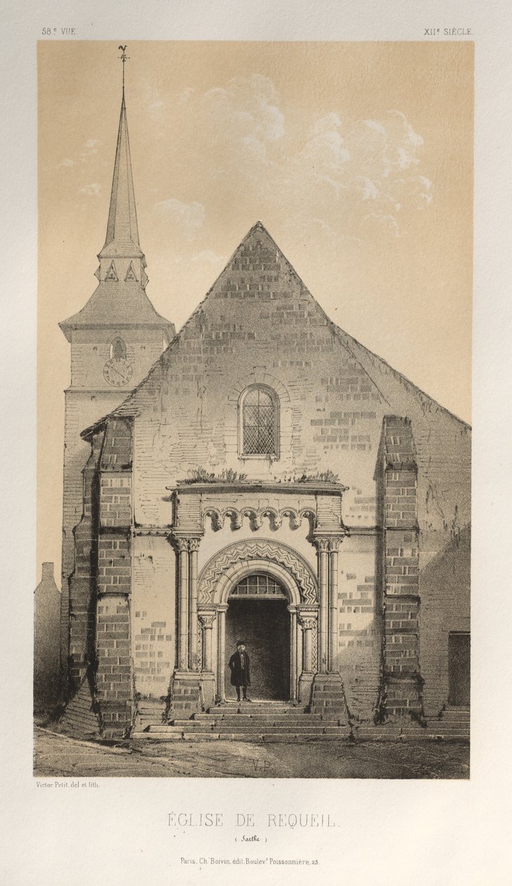 ...pl. 58, Requeil Sarthe-kirken, 1860. av Victor Petit