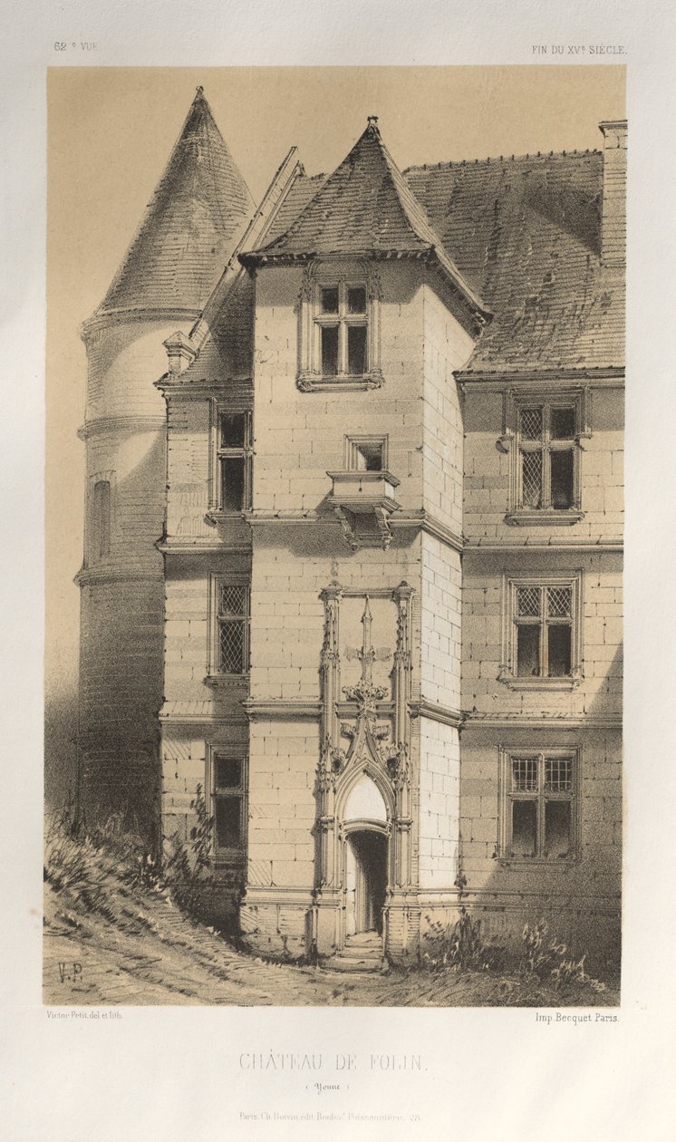 ...pl. 62, Chateau De Folin Yonne, 1860. av Victor Petit