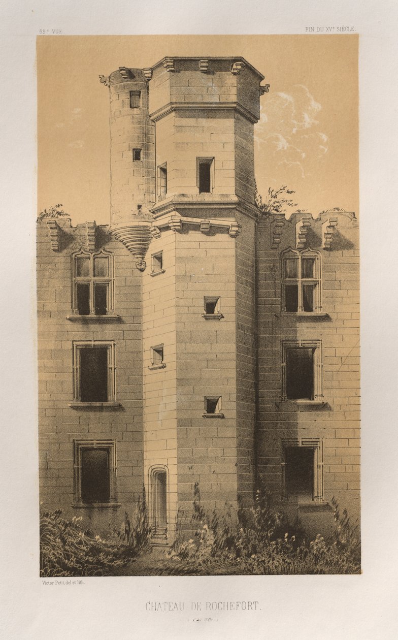 ... Pl. 69, Château de Rochefort Côte dOr, 1860. av Victor Petit