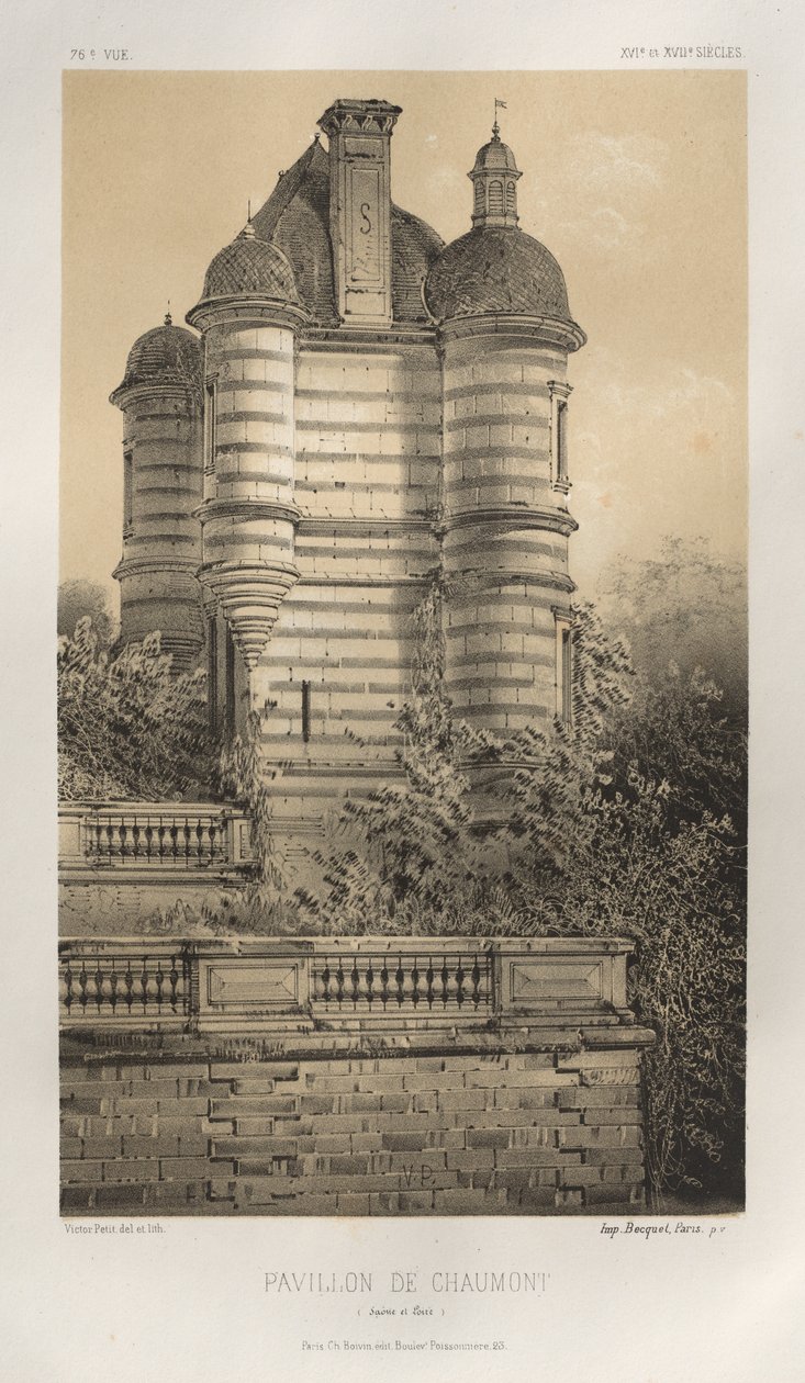 ...pl. 76, Pavillon De Chaumont Saône et Loire, 1860. av Victor Petit