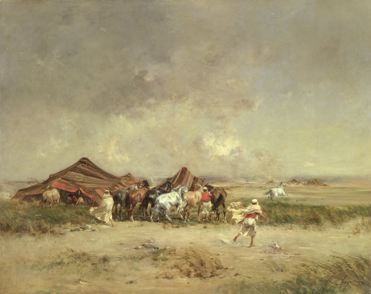 Arabisk leir, 1872 av Victor Pierre Huguet