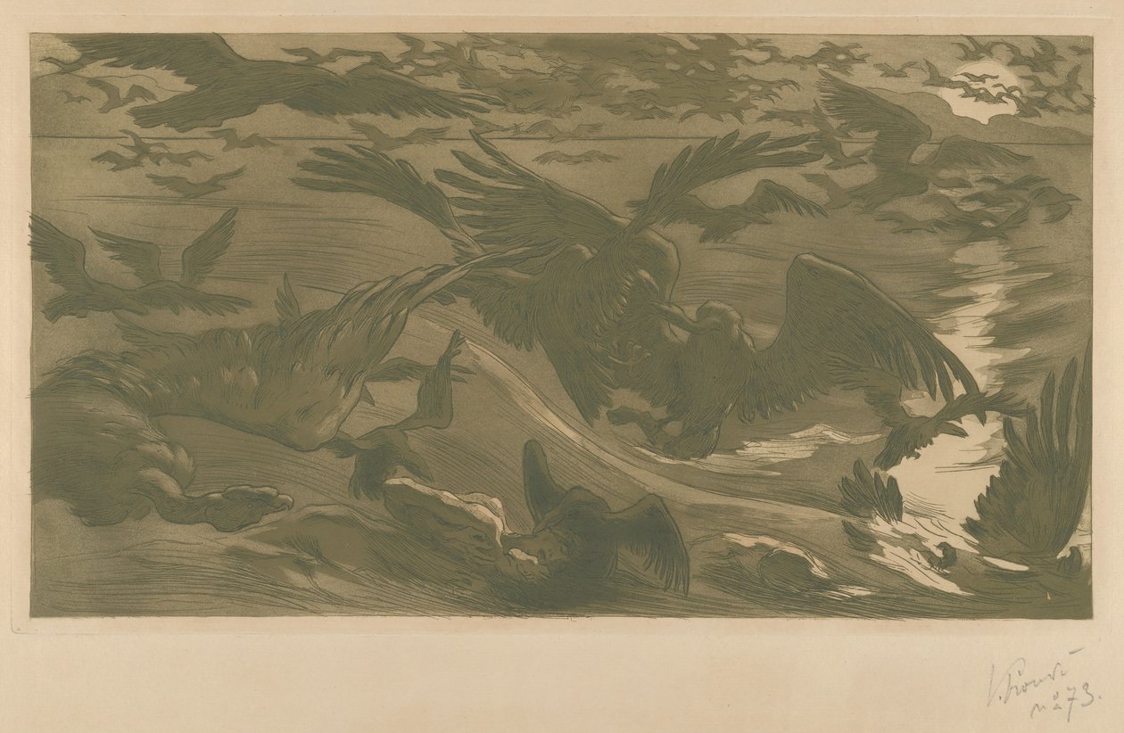 Rovfugler, 1893. av Victor Prouvé