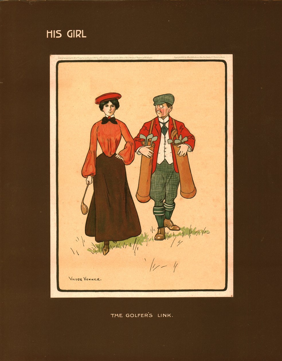 Hans jente, The Golfers Link. av Victor Venner