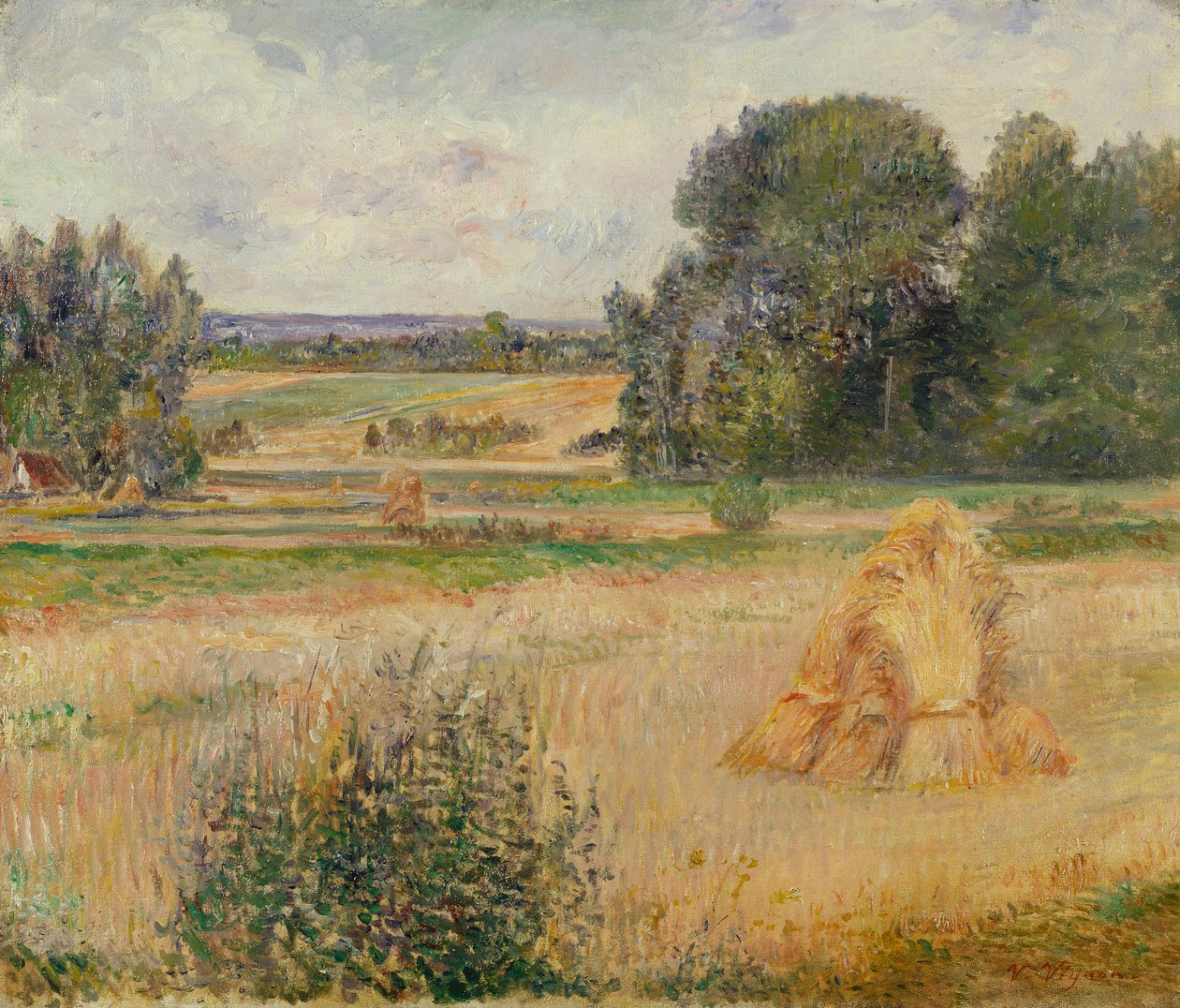 Landskap, Eragny (olje på lerret) av Victor Vignon