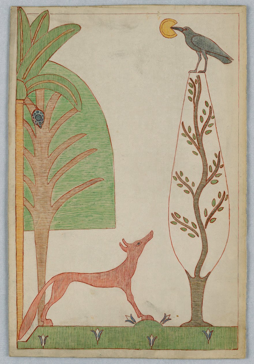 The Fox and the Crow, illustrasjon for Aesops fabler av Victor Wilbour