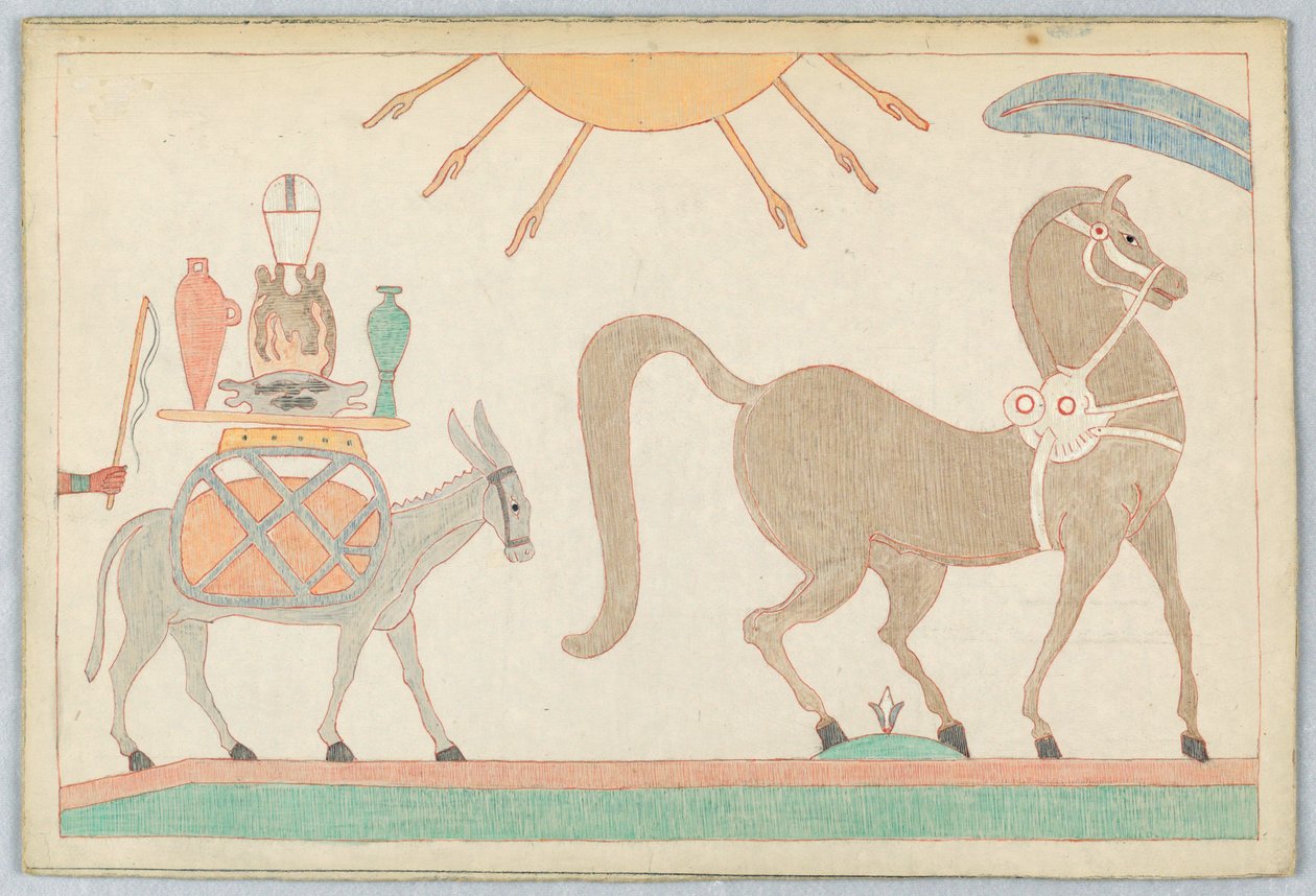 Hesten og rumpa, illustrasjon for Aesops fabler av Victor Wilbour