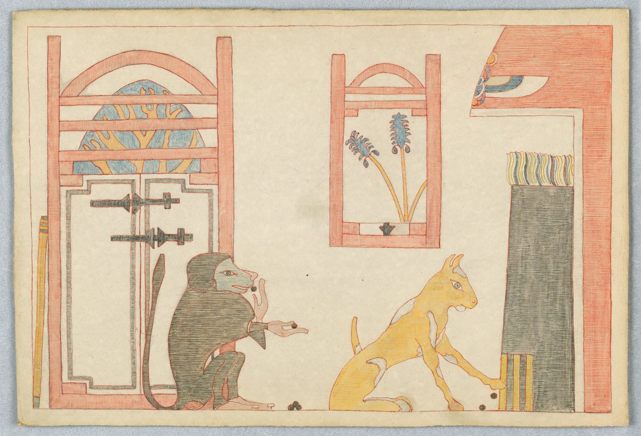 Apen og katten, illustrasjon for Aesops fabler av Victor Wilbour