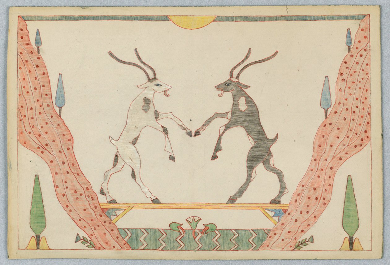 De to geitene, illustrasjon for Aesops fabler av Victor Wilbour