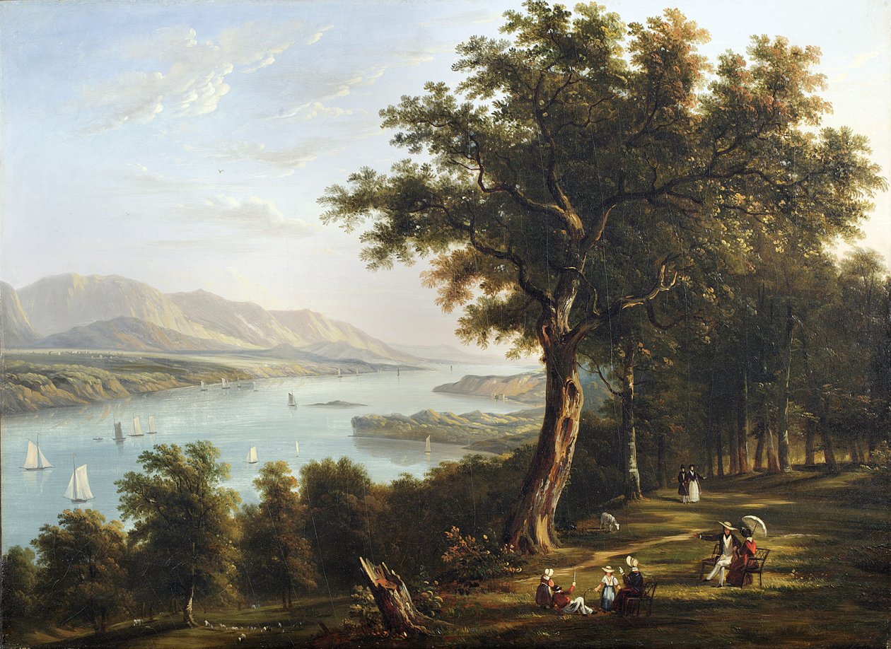 Utsikt fra Hyde Park ved Hudson River, 1845 av Victor de Grailly