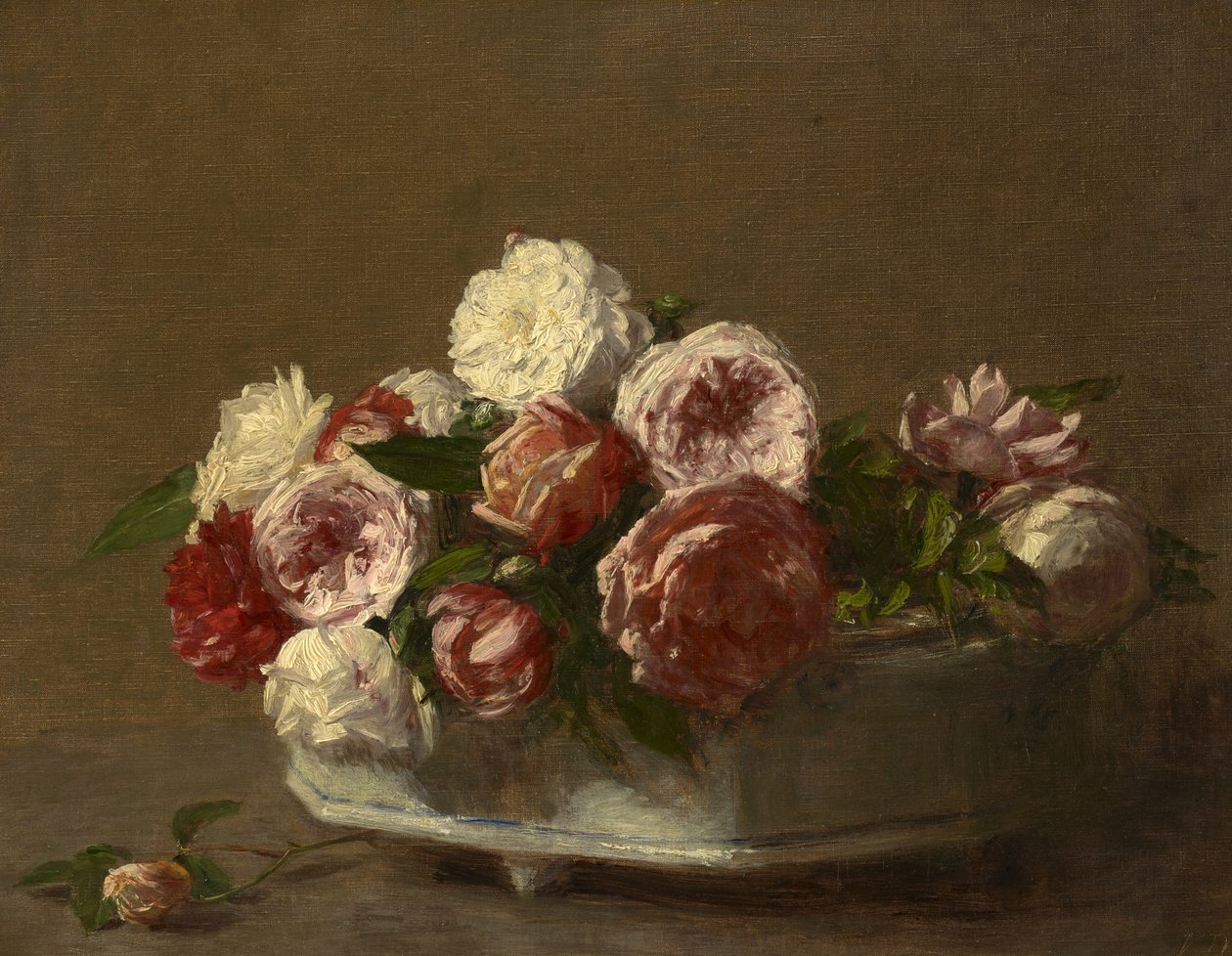Roses in a Porcelain Planter, c.1875?-1900 av Victoria Dubourg
