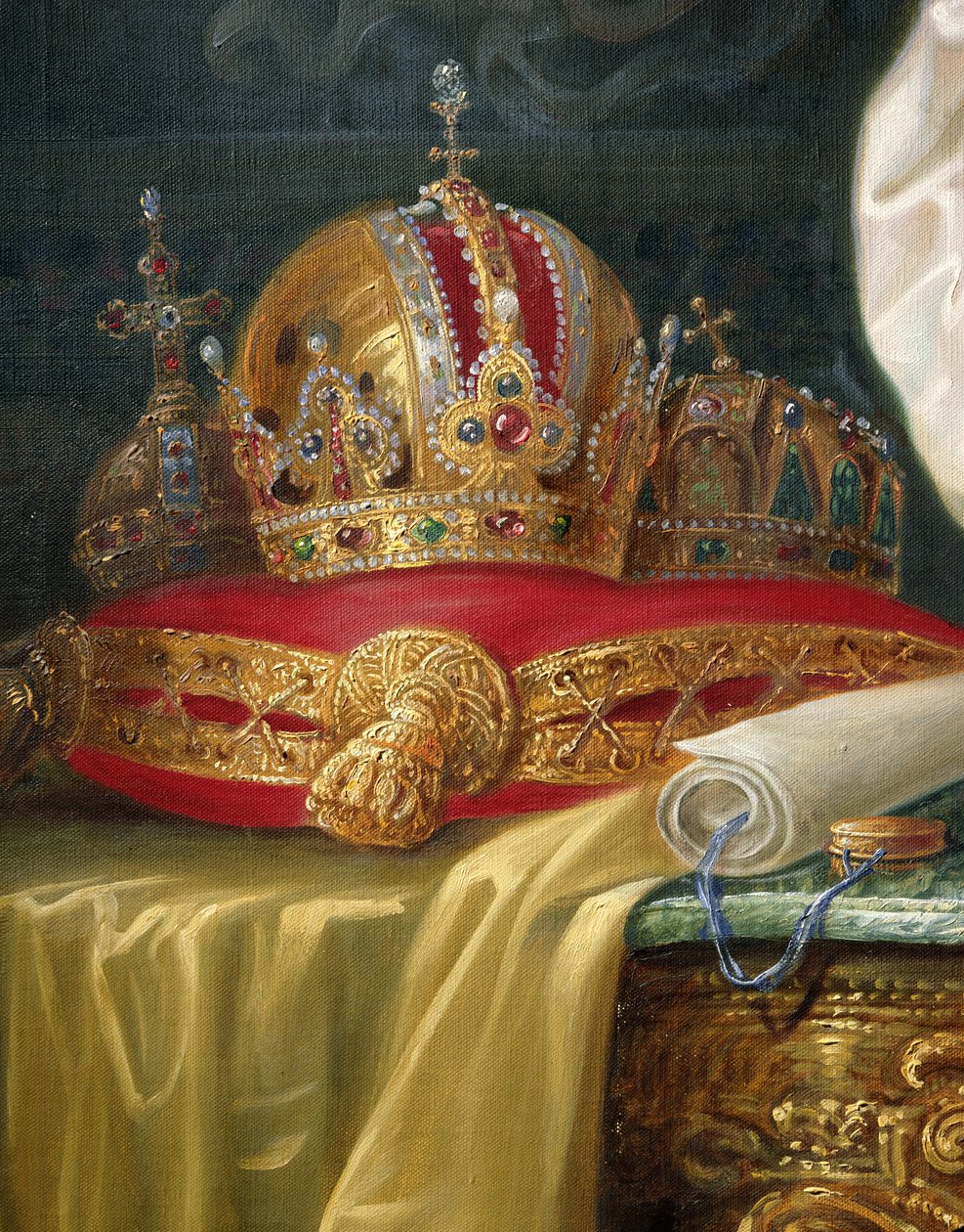 Detalj fra Franz Joseph I av Østerrike, ca. 1916 (olje på lerret) av Vienna Nedomansky Studio