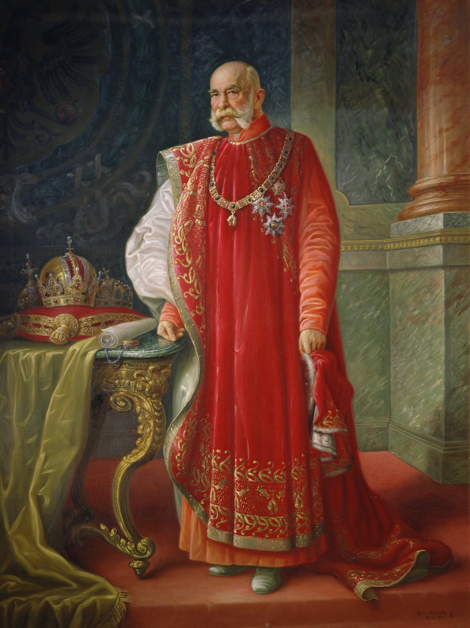 Franz Joseph I av Østerrike, ca. 1916 (olje på lerret) av Vienna Nedomansky Studio