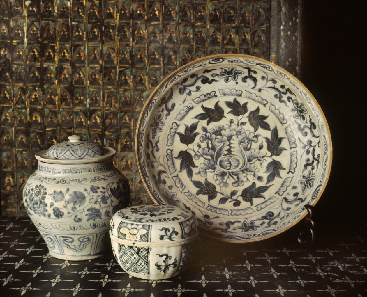 Blått og hvitt porselen fra Annam, 1400- til 1500-tallet (keramikk) av Vietnamese School