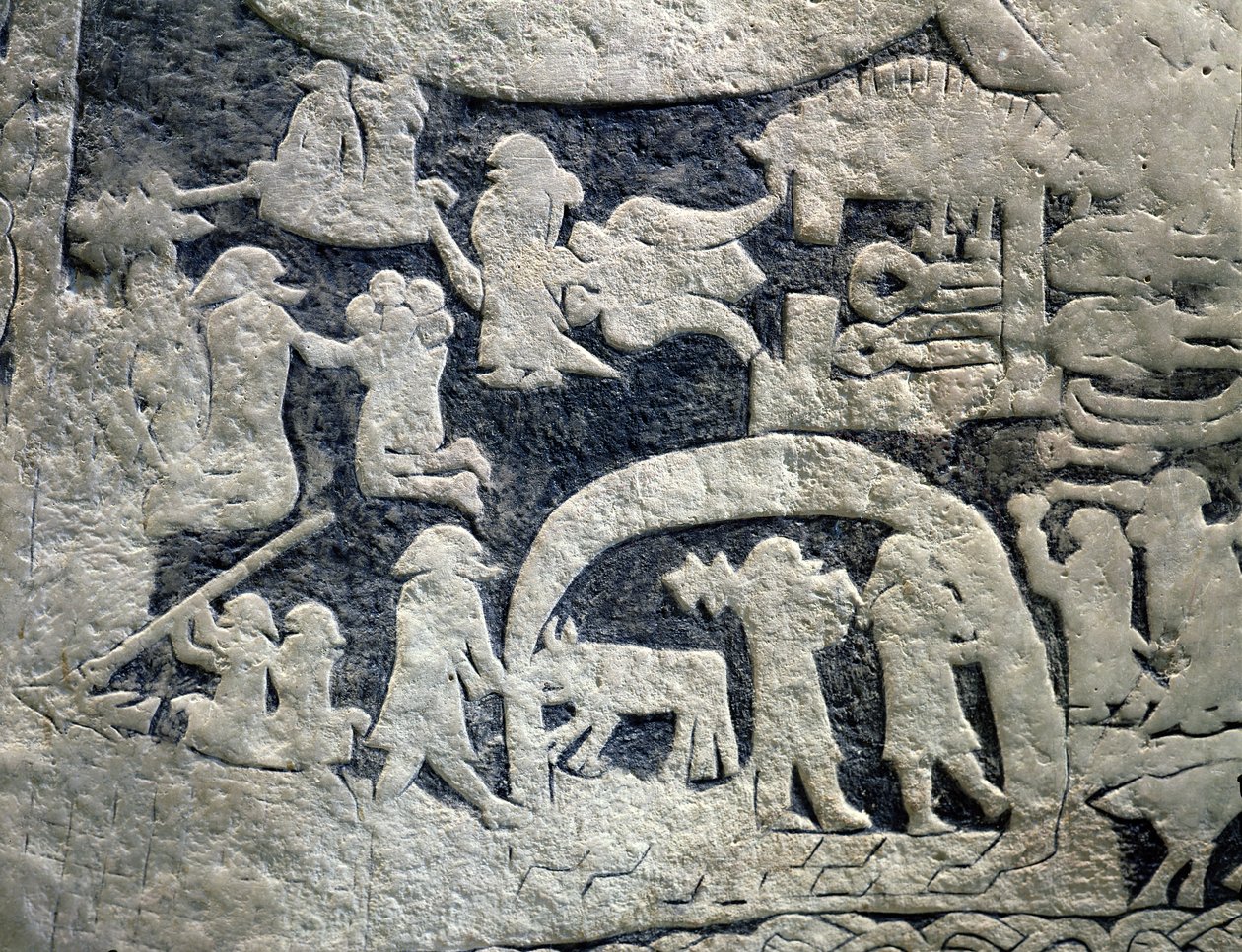 Detalj av legenden om Valhalla, fra Isle of Gotland stein av Viking
