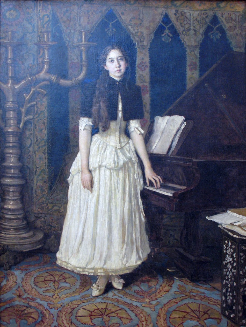 .. Portrett ut E.A. Støv av Viktor Mikhaylovich Vasnetsov