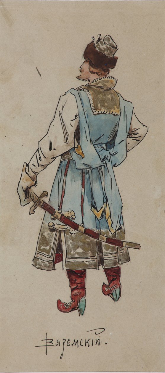 Kostymedesign for operaen The Merchant Kalashnikov av A. Rubinstein, 1901 av Viktor Andreyevich Simov