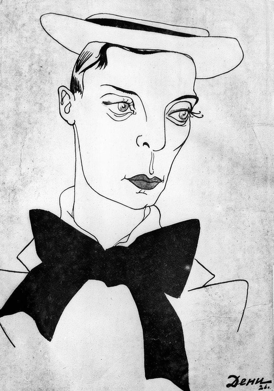 Karikatur på Buster Keaton av Viktor Deni