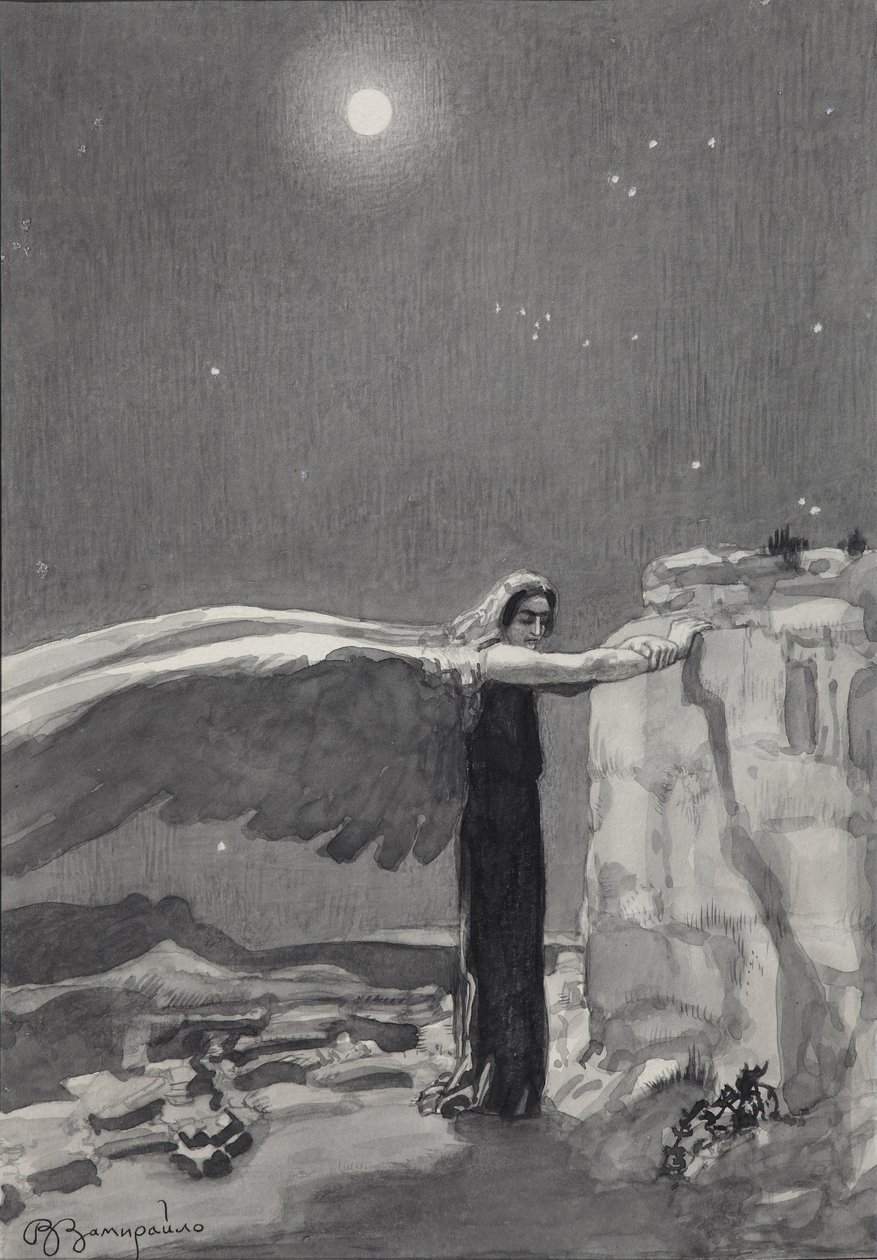 Illustrasjon til diktet Demonen av Mikhail Lermontov, 1913-1914 av Viktor Dmitrievich Zamiraylo