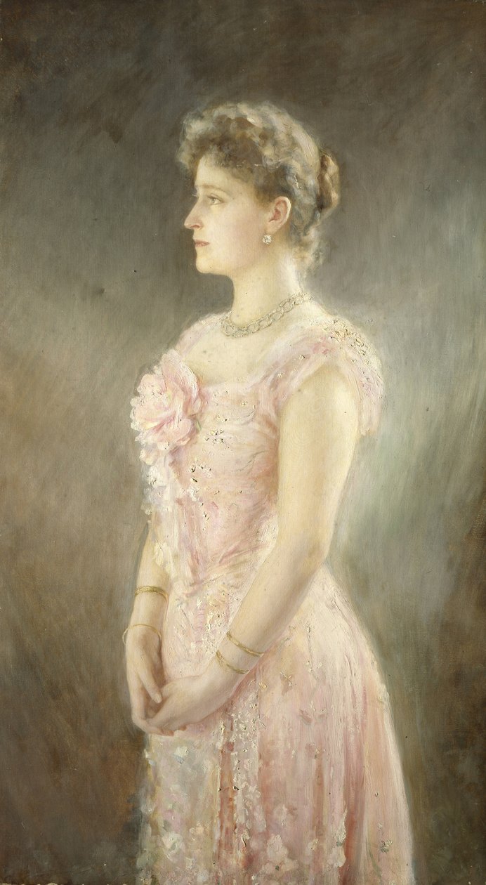 Portrett av keiserinne Alexandra Fyodorovna av Russland 1872-1918, kona til tsar Nicholas II, 1901 av Viktor Karlovich Stemberg